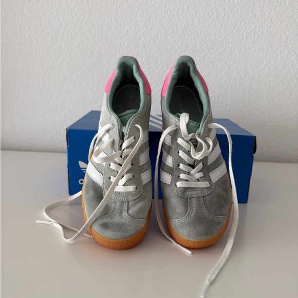 Adidas Kids Mint and Pink Sneakers with Gum Sole - Picture 2 of 3